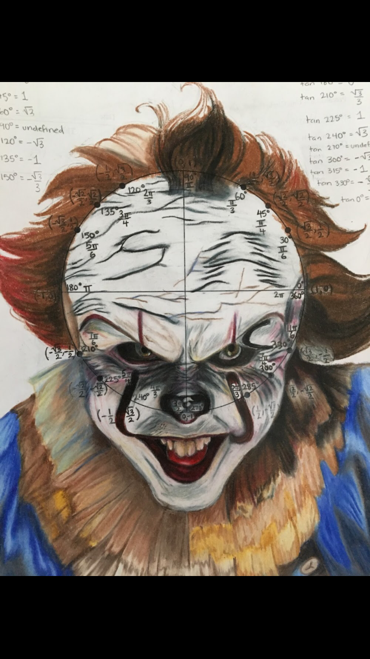 Pencil Color Portrait of the IT clown
